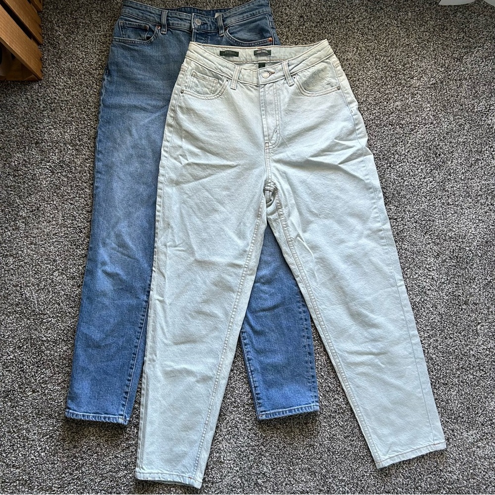 2 Pairs Blue Mom Jeans